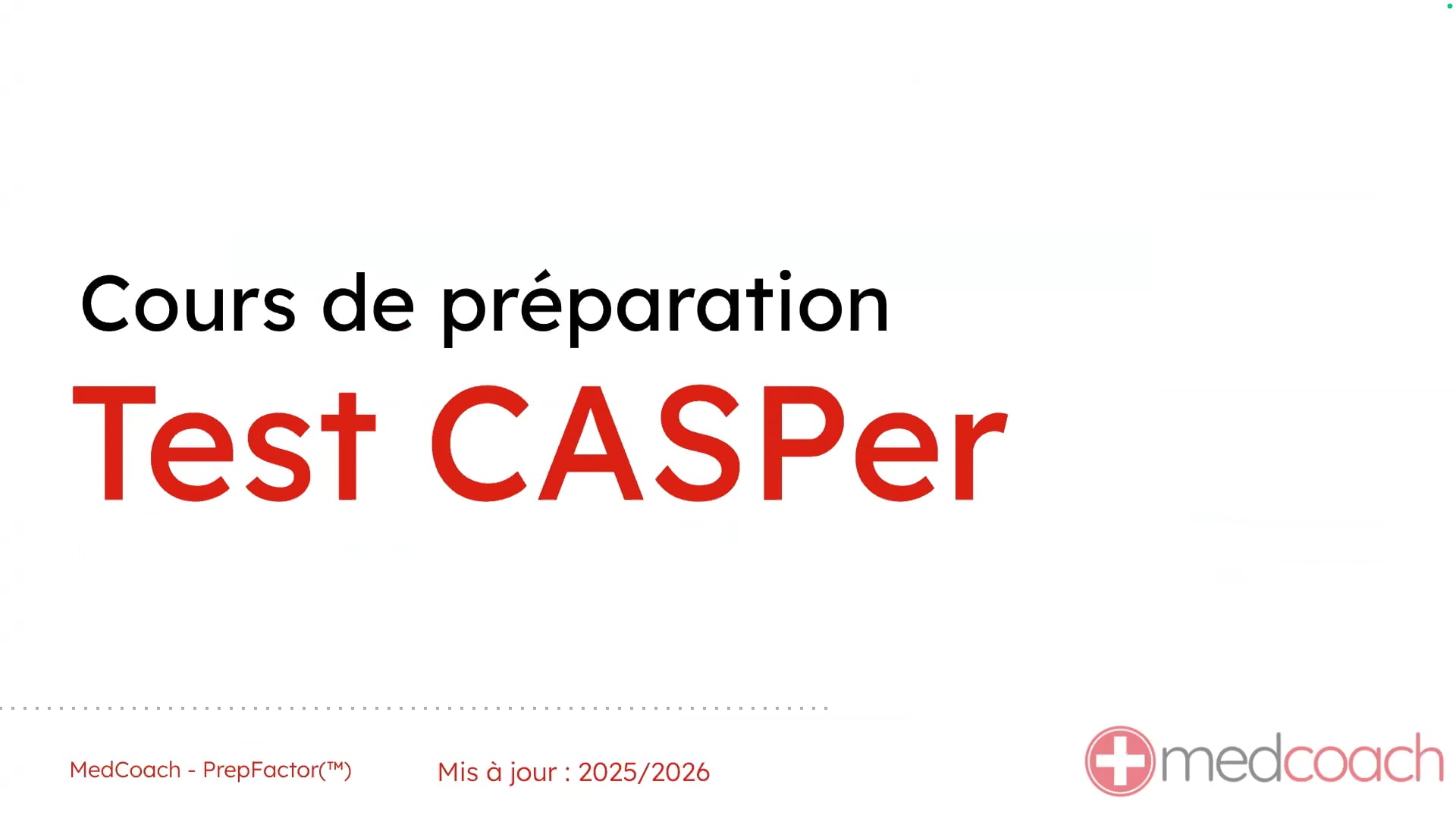 Cours De Préparation Au Test CASPer® | MedCoach